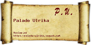 Palade Ulrika névjegykártya